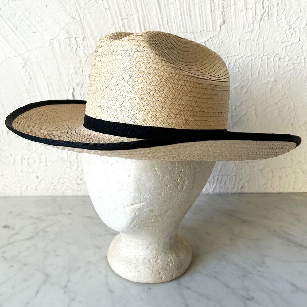 SunBody Western Cowboy Hat Palm Leaf Straw Cattleman Hat - Size 6-7/8